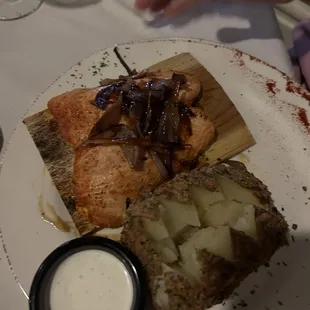 Salmon with Panko Crusted Baked Potato