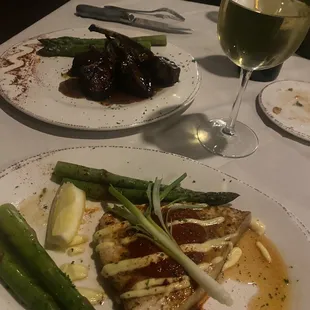 Lamb chops and swordfish... cooked perfectly!