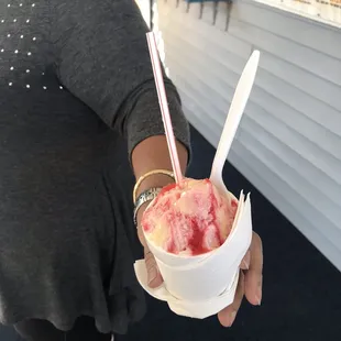 Strawberry with condensed milk