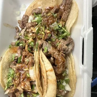 3 Carne asada tacos