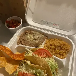 Two item combo (2 ground beef tacos)