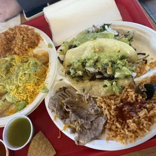 My associate had rolled tacos and couldn't finish it either.  Bring an appetite or a friend to share!!