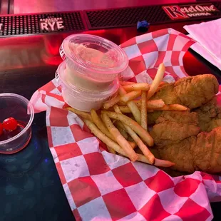 Moonshine cherries and tenders platter