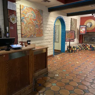 a view of the dining area