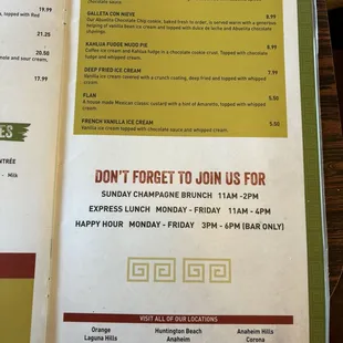menu