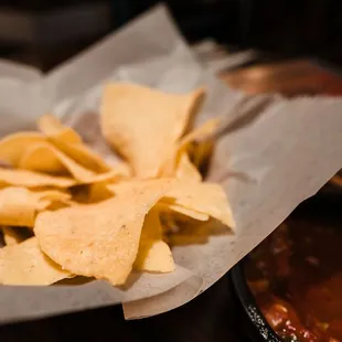 Complimentary chips and salsa