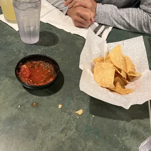 Complimentary chips and salsa