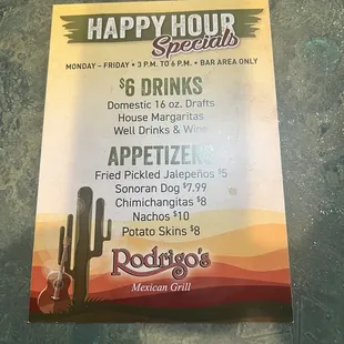 Happy Hour Menu
