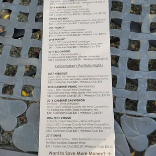 the menu
