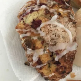 Berry white chocolate scone?  He said it's his fave so I said yes one please.