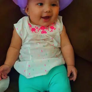 Aww look at that face :) A tiara made just for this little princess by our balloon artist Alyssa
