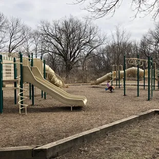 Older playground near baseball diamonds