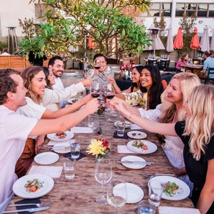 Outdoor dining at it's best in the garden at Roe Seafood