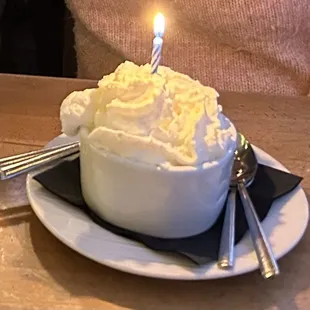 Happy birthday ice cream dessert