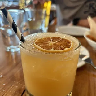 a glass of orange juice