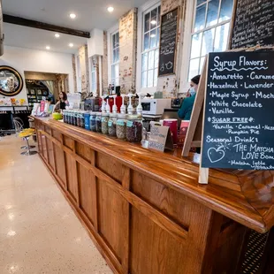 a bar with a menu on it