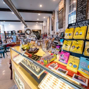 the interior of a bookstore