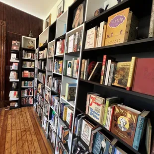 a bookshelf full of books