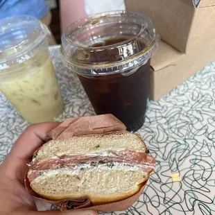 The Lillian, cold brew, iced turmeric gold latte