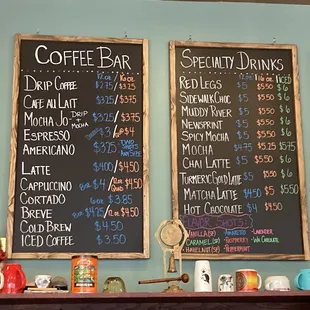 Drink menu