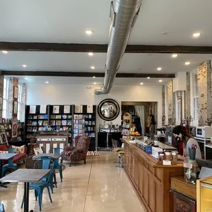 the interior of a bookstore