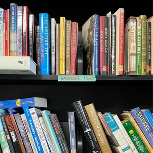 a bookshelf full of books