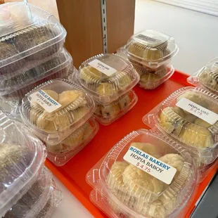 a variety of pastries