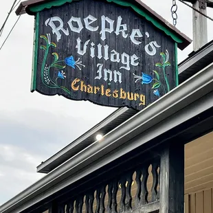 a sign for the restaurant