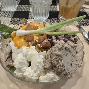 A plentiful salad bar - don't pass up the liver pate.