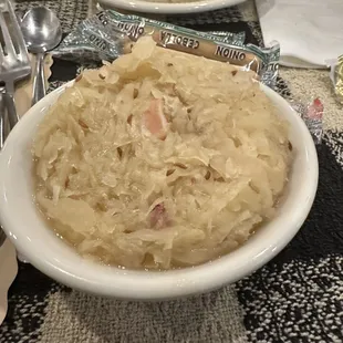 Sauerkraut served with braised pork shank