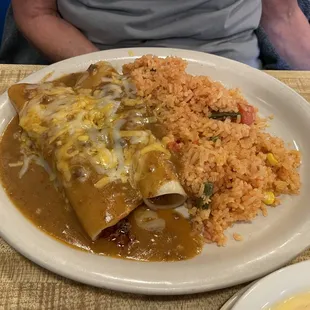 Beef Chiladas double rice