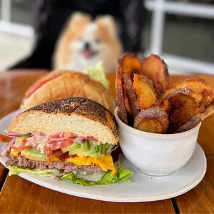 Refire: Hanger Burger ($22) w/ bacon (+$3), avocado (+$3), roasted fries