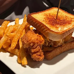 a chicken sandwich and fries