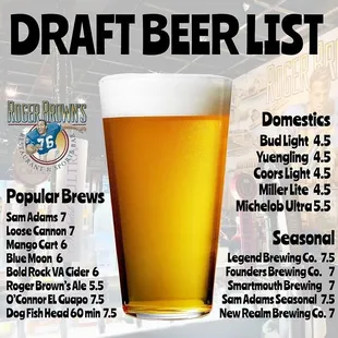 Come by for our Draft Beer, you wont be disappointed..