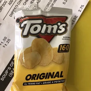 a bag of potato chips