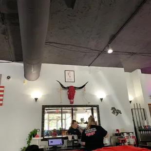 Far wall inside.