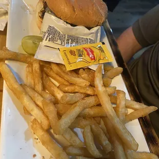 Burger and fries
