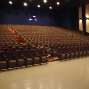 Spacious seating areas and large screens.