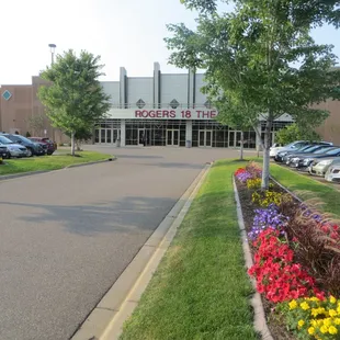 Front Entrance to the Rogers Theatre always has flowers during the spring and summer months.