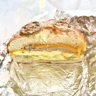Ultimate Combo Breakfast Sandwich - Jalapeño Cheese Bagel