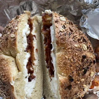 Cream Cheese and Bacon Bagel