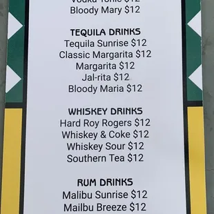 menu