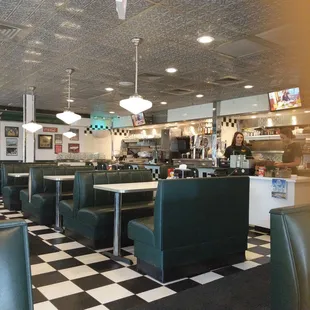 the interior of the diner