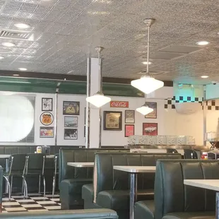 the interior of the diner