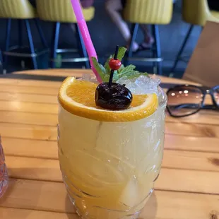 Mai thai in a cute tiki glass