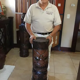 Had my tiki's repainted &amp; corbels done. Look at the before &amp; after pics on the statues, beautiful!!