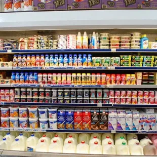 a display of dairy products