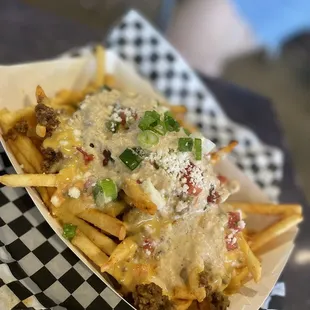 a cheesy loaded fries