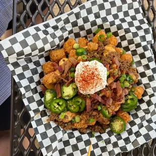 Burger of the week and chili tots
