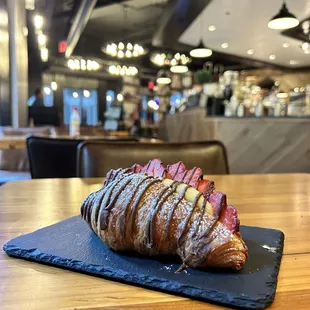 Strawberry custard croissant